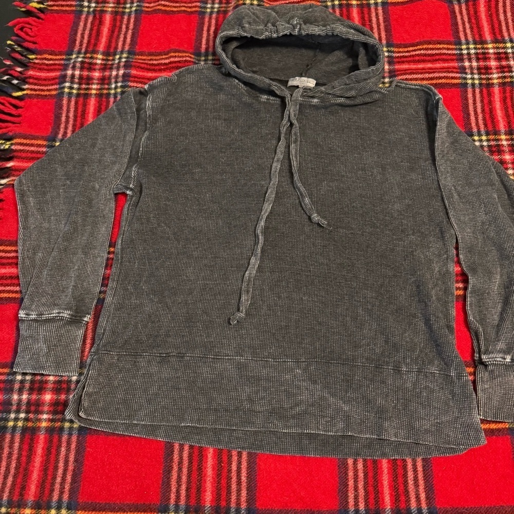 Michael Starr, Los Angeles, women’s waffle knit Gray Hooded Shirt